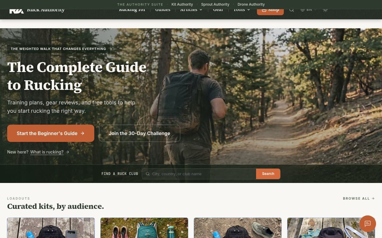 Ruck Authority homepage