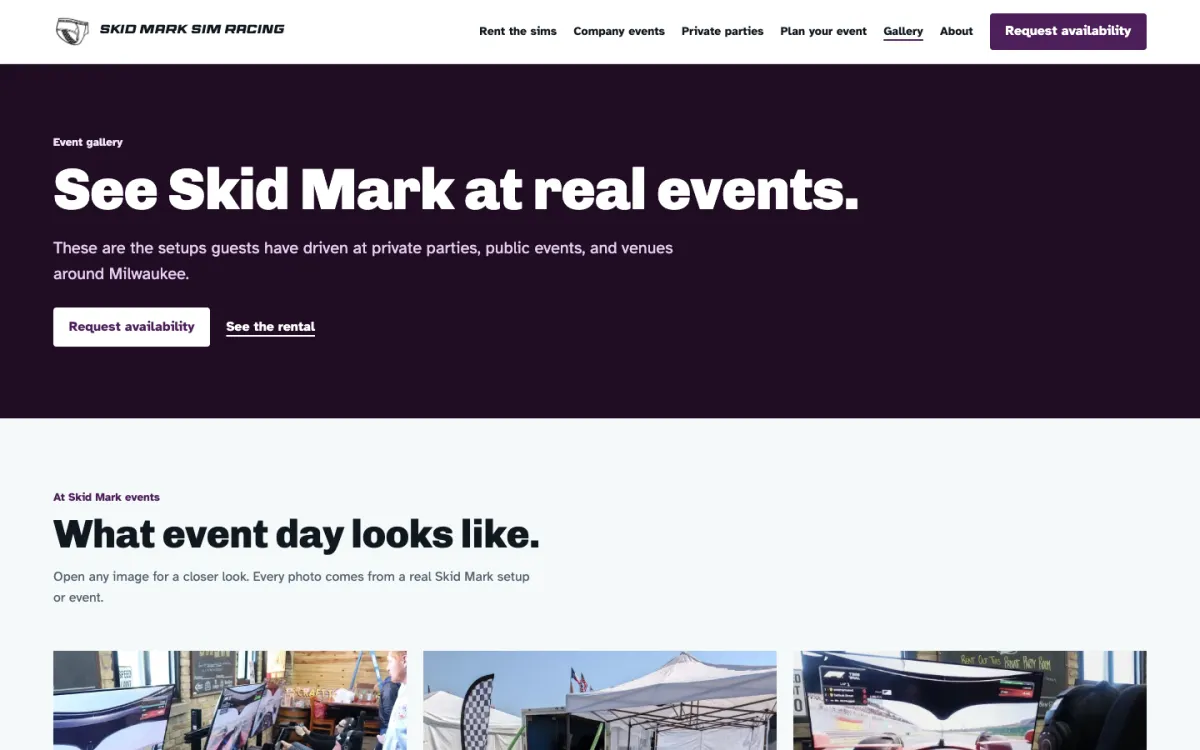 The event gallery of real Skid Mark setups