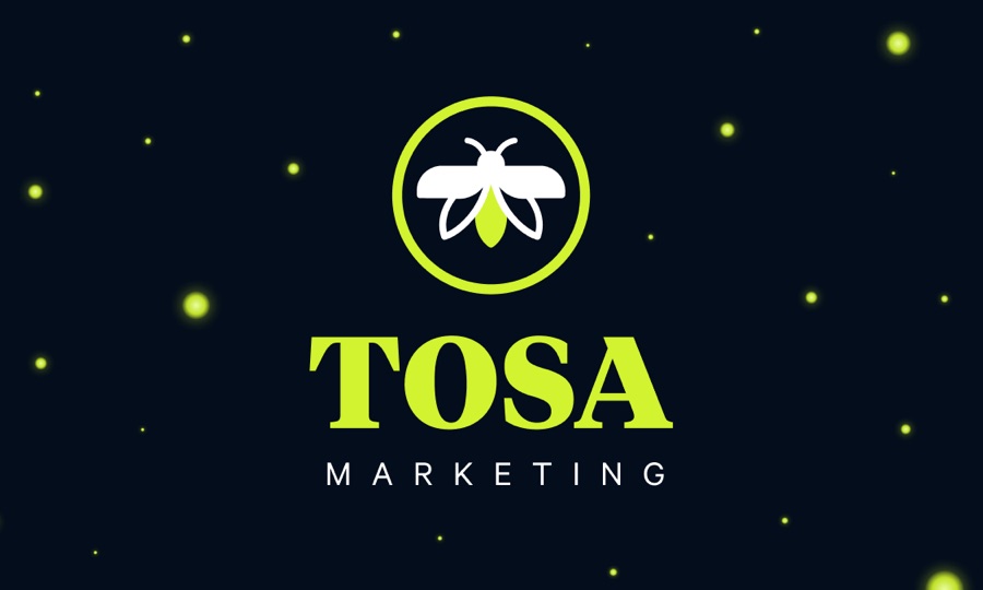 Business card, front (MOO 3.75″ × 2.25″) — Tosa Marketing booth artwork
