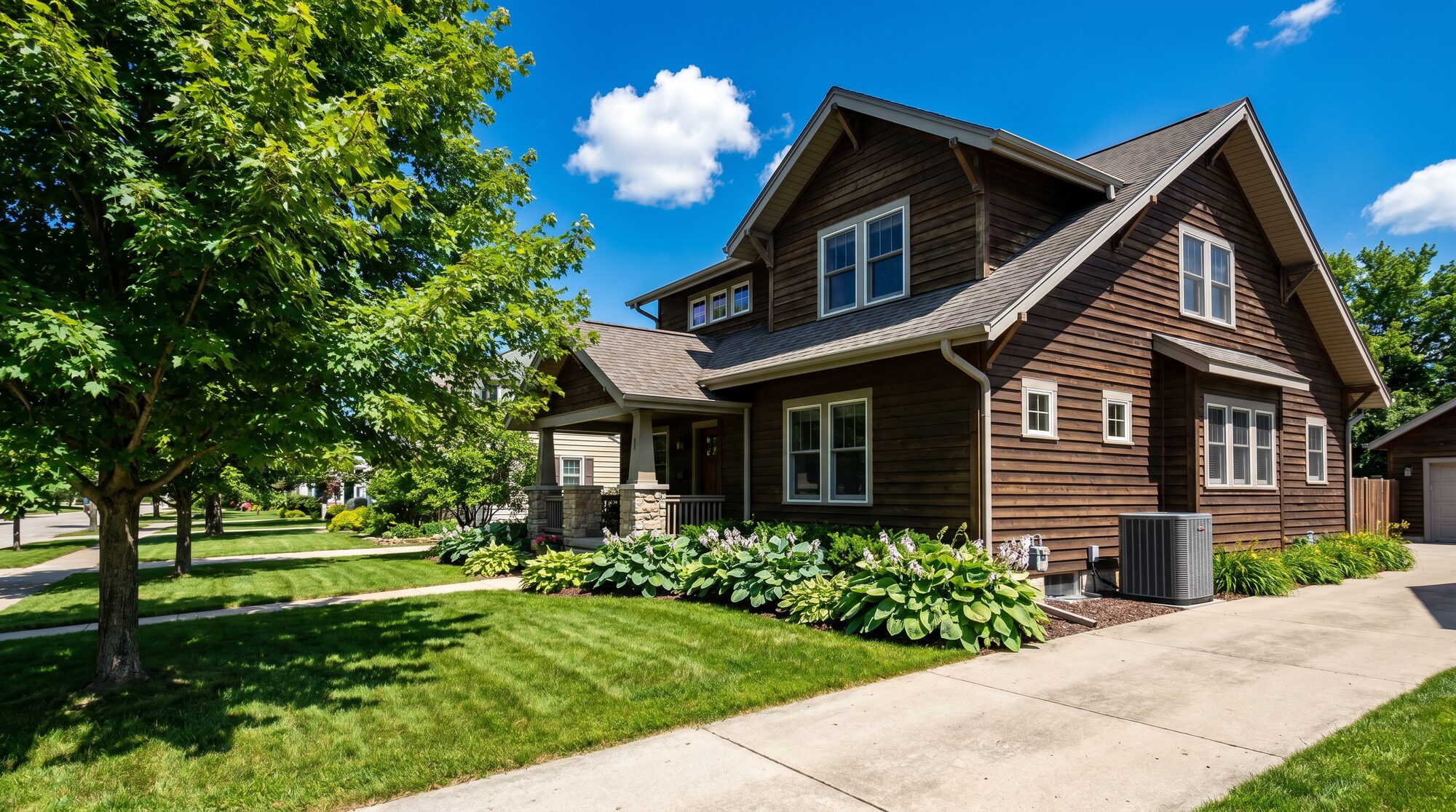 The same Wauwatosa home in July